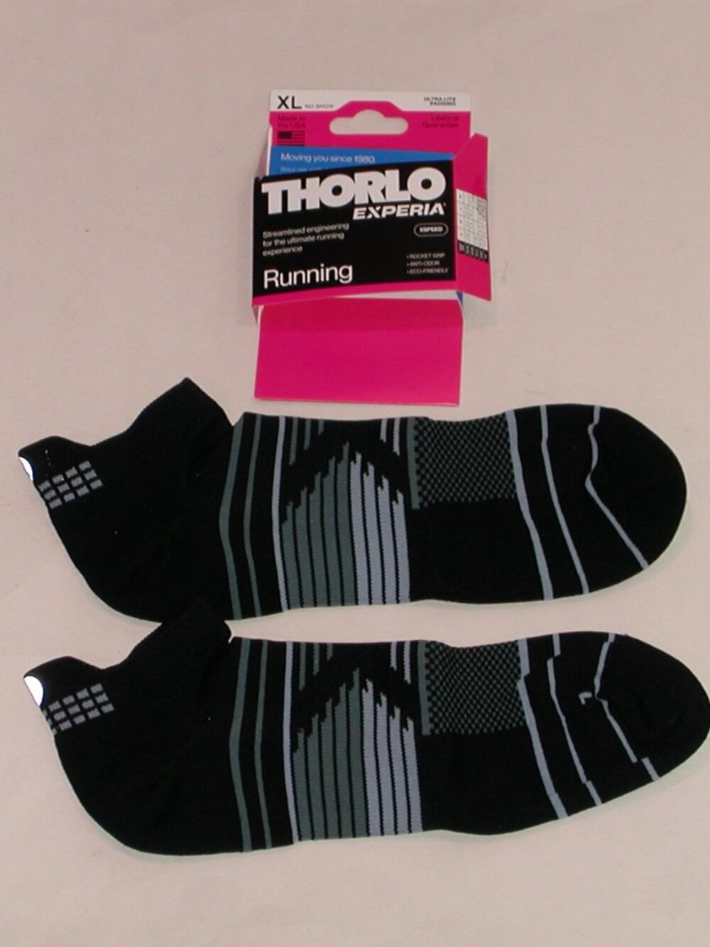 Thorlo Experia X SPEED Running Ultra Light No Show Sock Men's XL Black NWT